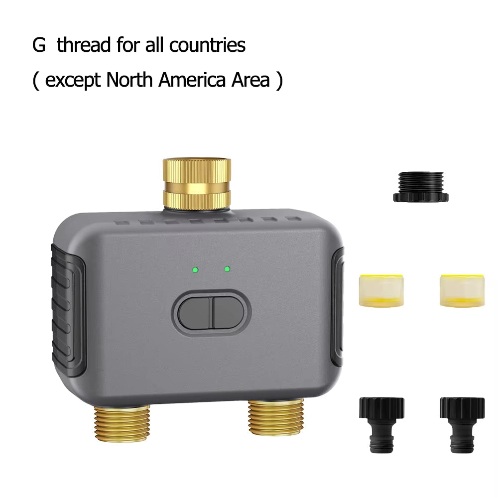 Water Timer with Gateway Dual Hose Automatic Garden Irrigation Watering System Remote Sprinkler Programmer Support Alexa