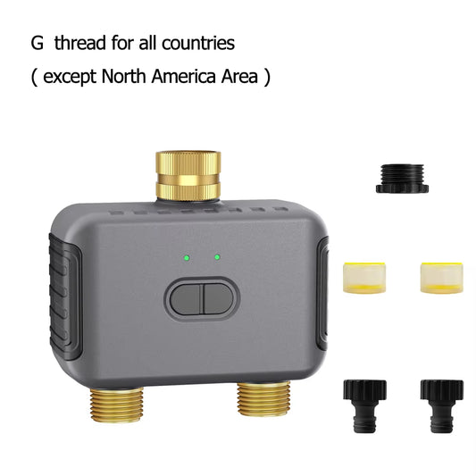 Water Timer with Gateway Dual Hose Automatic Garden Irrigation Watering System Remote Sprinkler Programmer Support Alexa