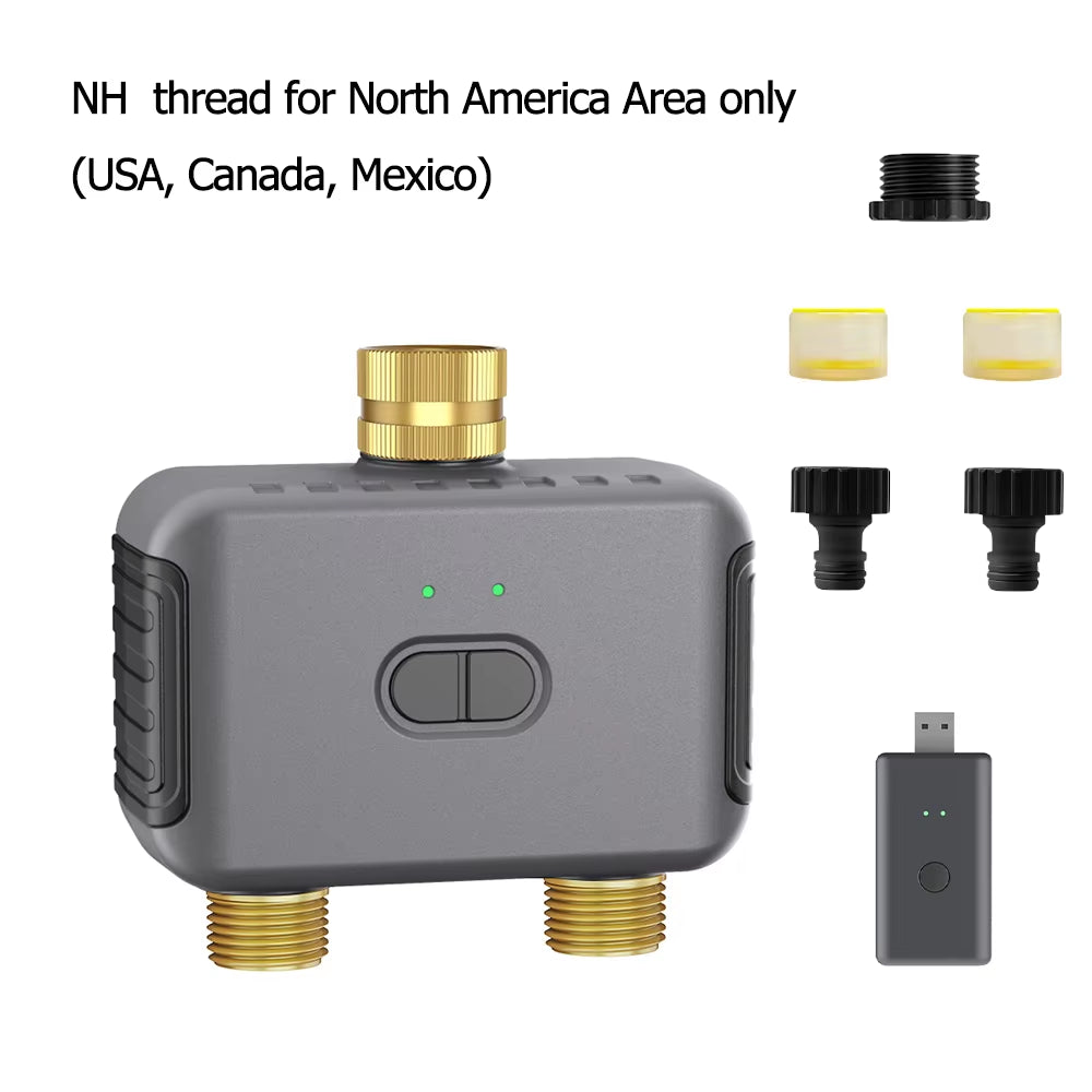 Water Timer with Gateway Dual Hose Automatic Garden Irrigation Watering System Remote Sprinkler Programmer Support Alexa