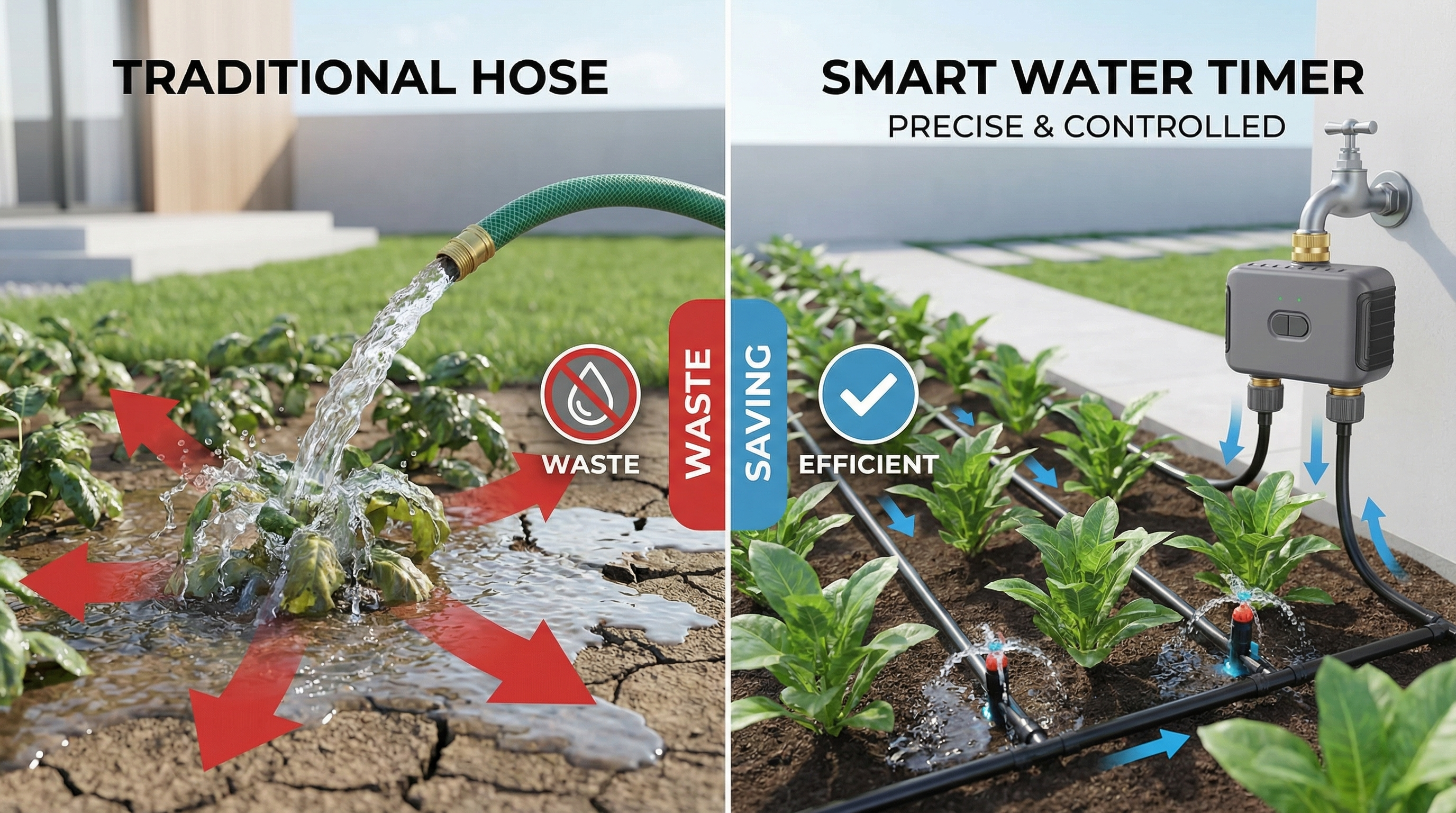 Water Timer with Gateway Dual Hose Automatic Garden Irrigation Watering System Remote Sprinkler Programmer Support Alexa